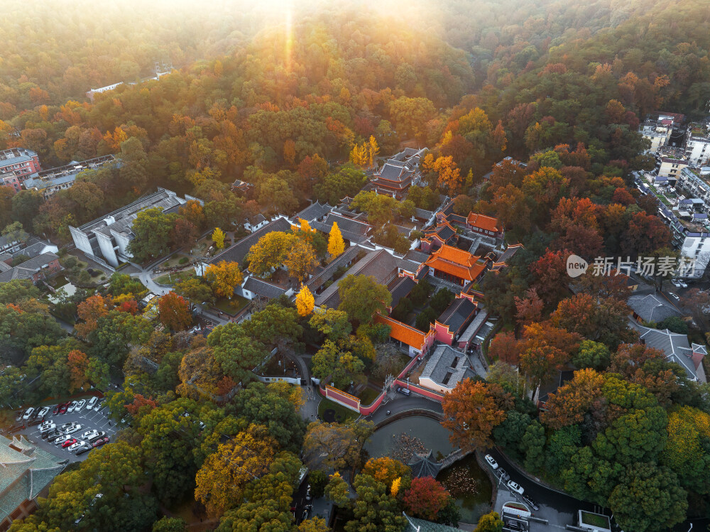 湖南长沙湖南大学岳麓书院航拍鸟瞰