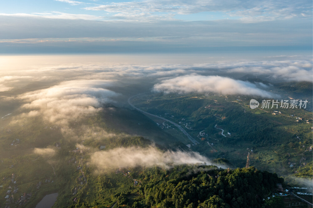 成都龙泉山日出云海航拍