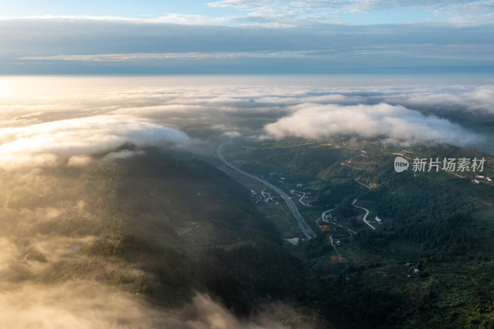 成都龙泉山日出云海航拍
