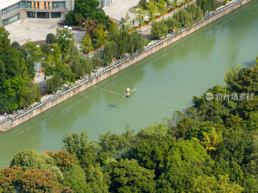 成都锦江湖面熊猫