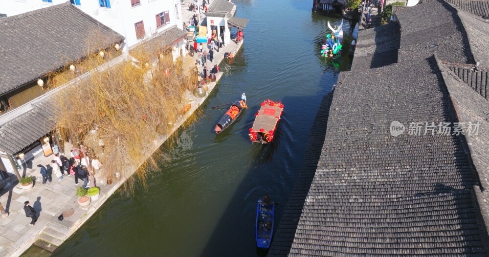 航拍绍兴黄酒小镇