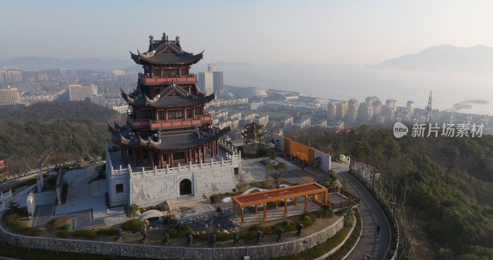 航拍岱山蓬莱公园