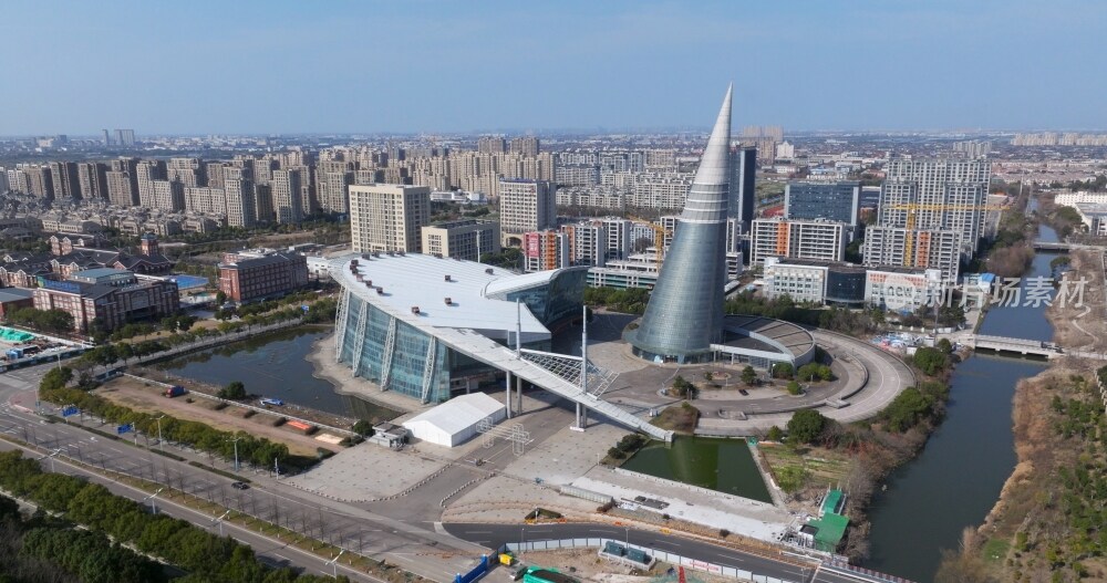 航拍慈溪会展中心