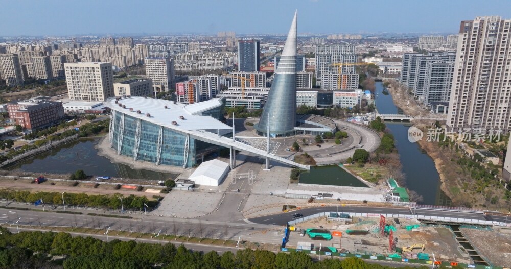 航拍慈溪会展中心