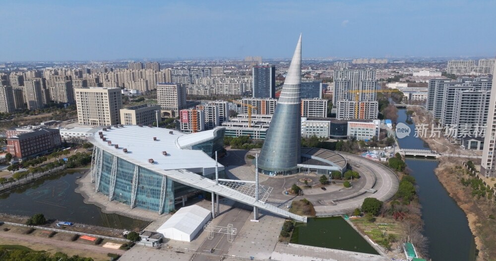 航拍慈溪会展中心