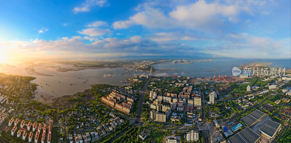 海南儋州经济开发区新英湾航拍全景
