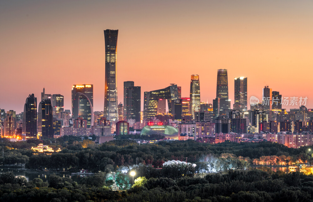 北京城市风光现代建筑国贸CBD中信大厦