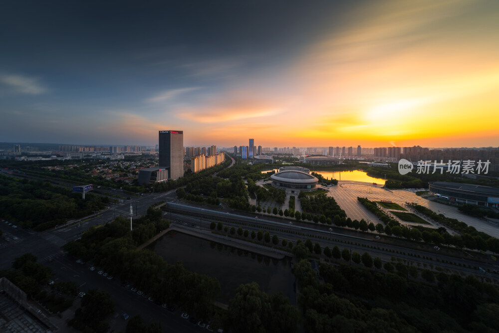 洛阳开元大道日落