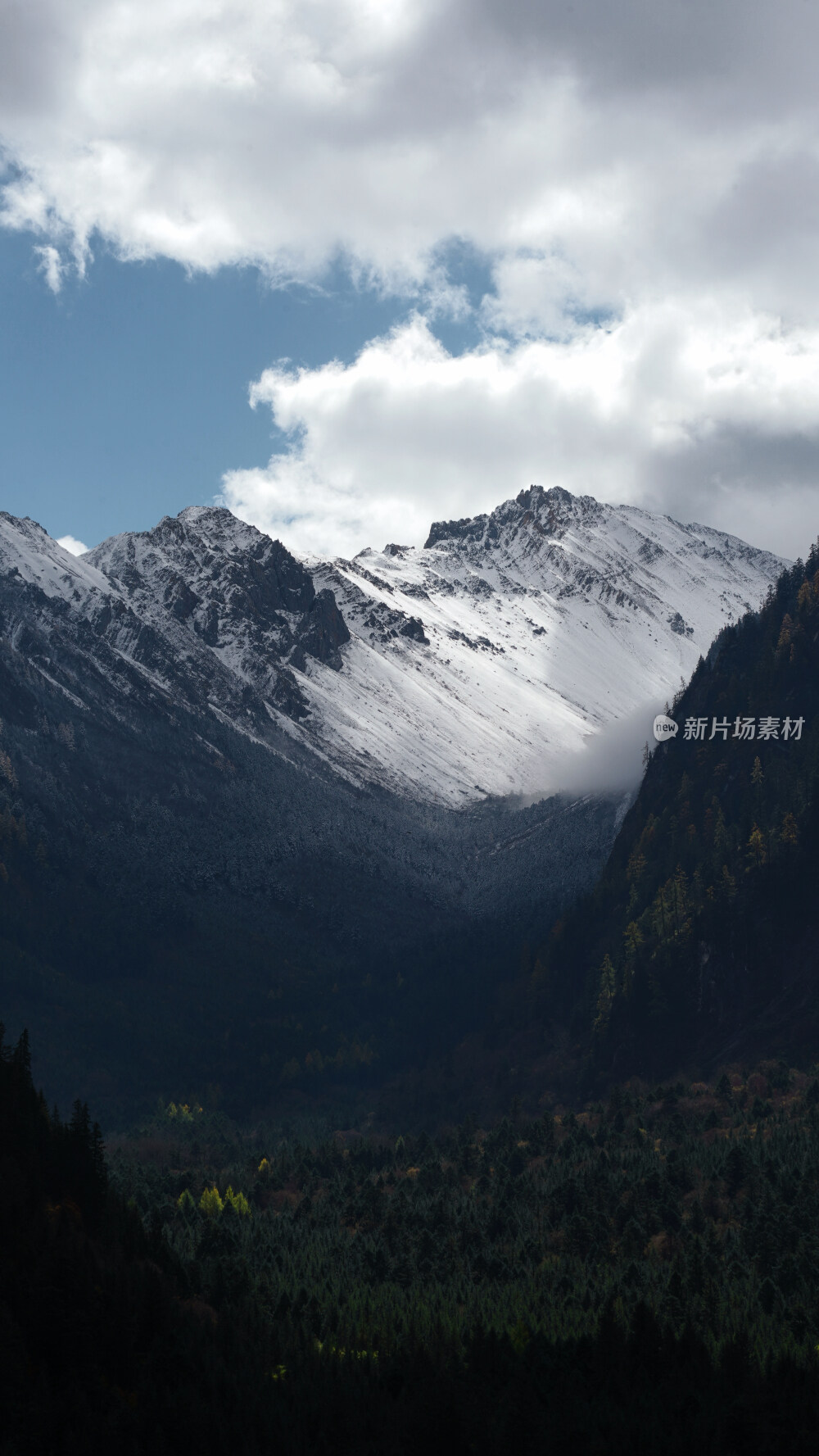 九寨沟国家森林公园中的雪山