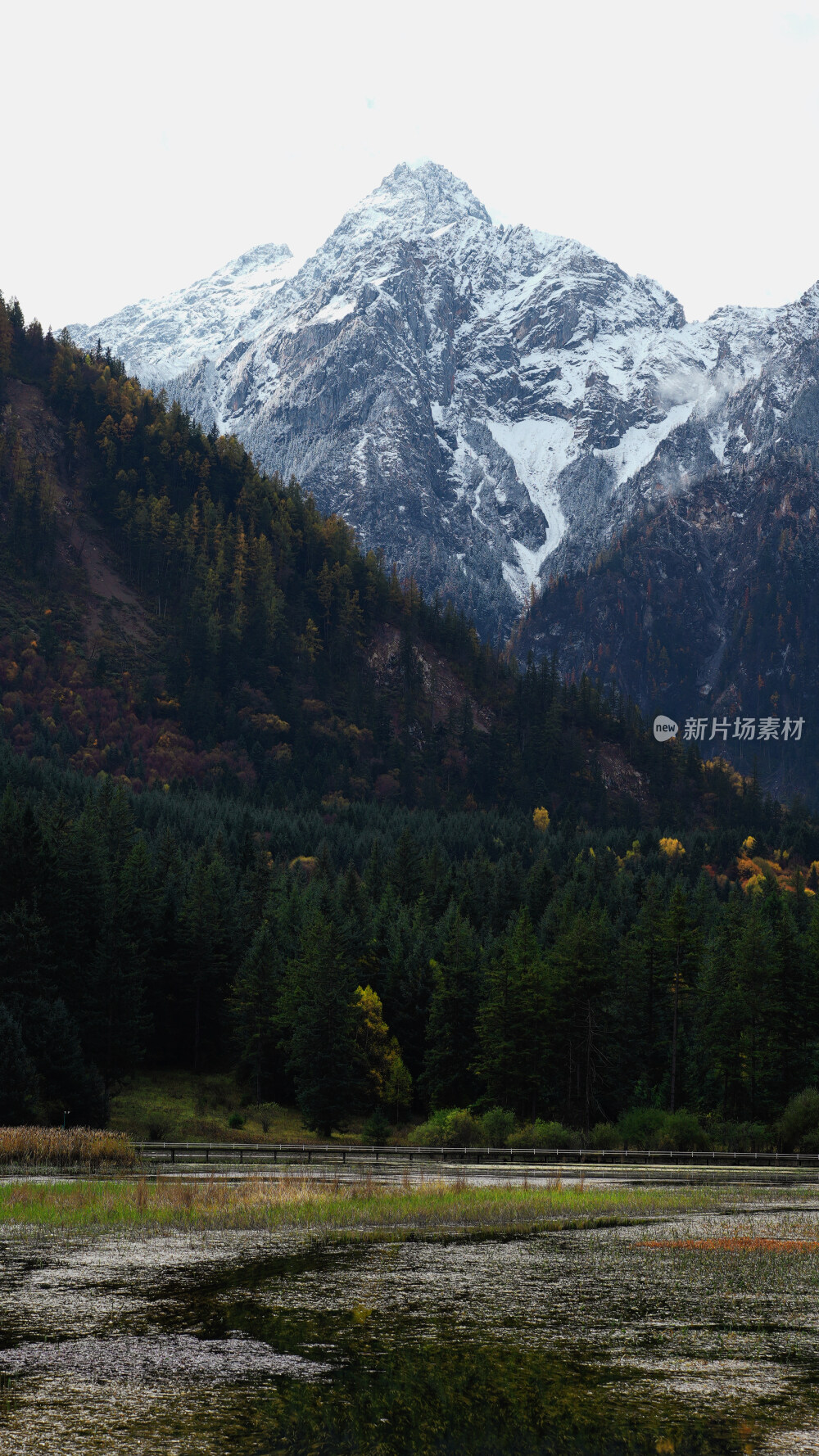 九寨沟国家森林公园中的雪山