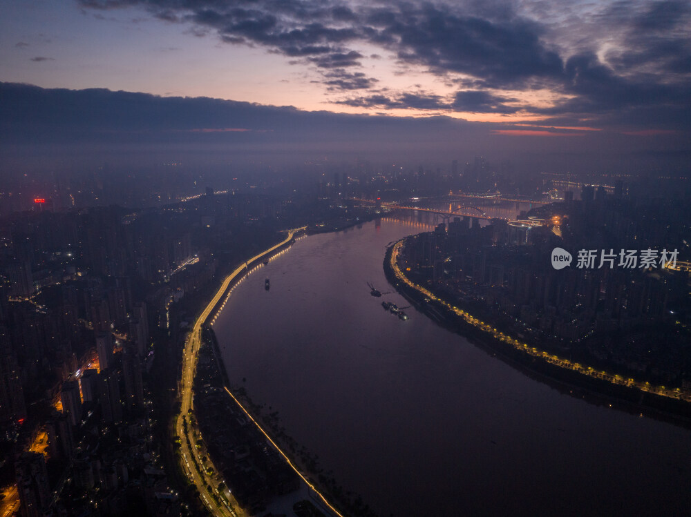 重庆嘉陵江日出风景图