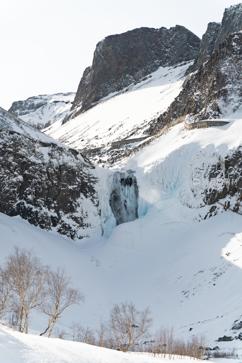 吉林长白山冬季冰瀑风景图片