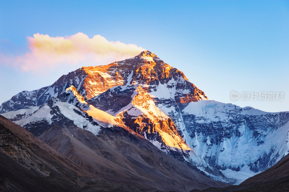 西藏珠峰日照金山