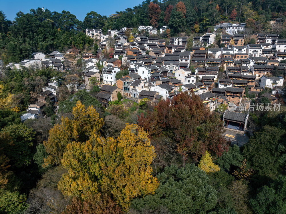 江西上饶婺源网红景点篁岭晒秋航拍