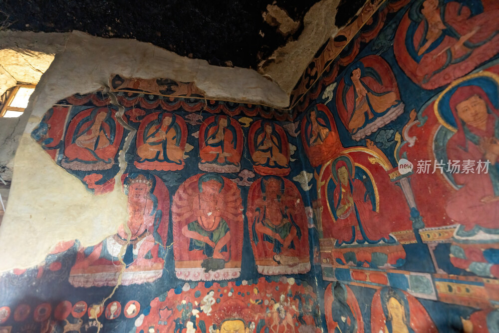 西藏阿里东嘎皮央遗址古老壁画中的神秘佛像