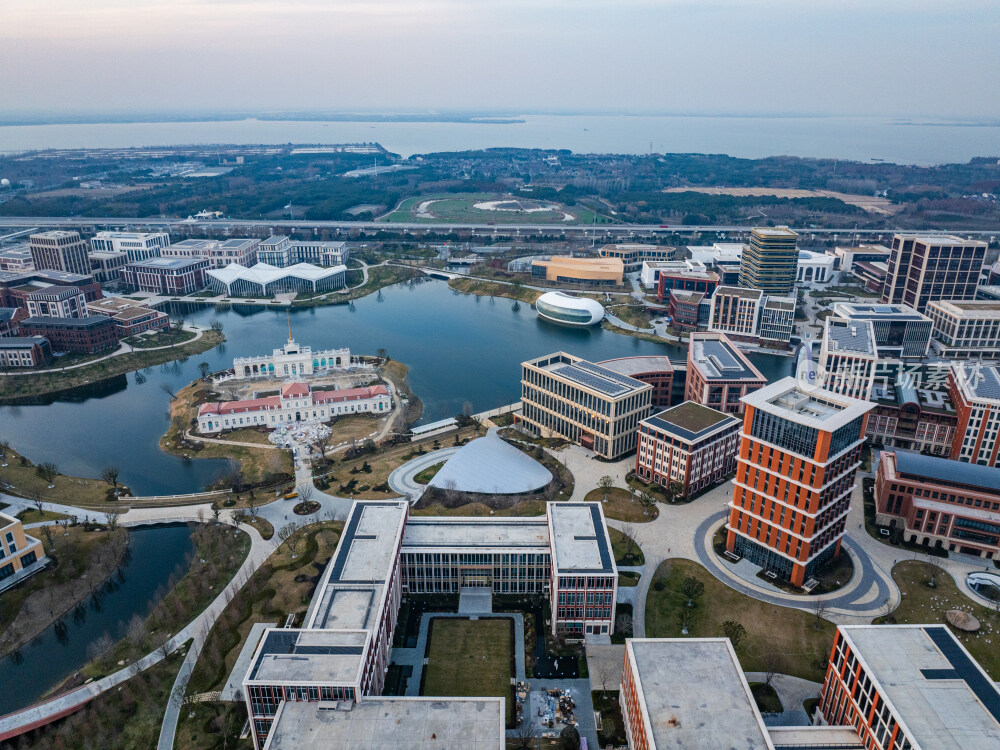 上海青浦华为练秋湖研发中心航拍