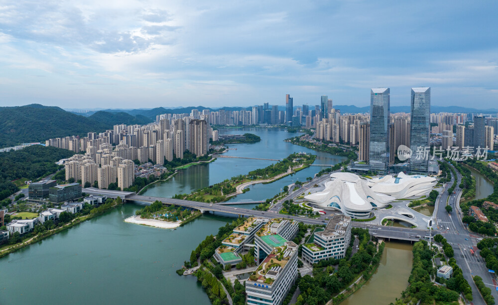 长沙梅溪湖国际新城航拍全景