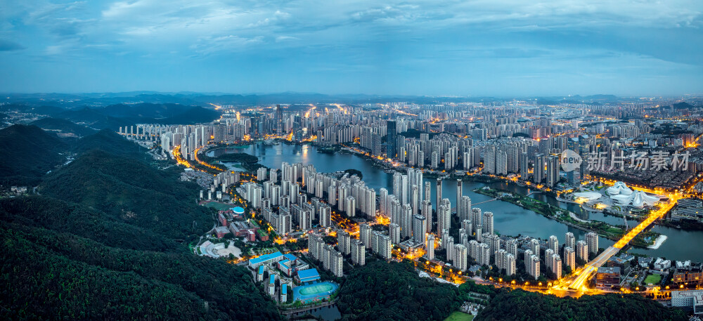 长沙梅溪湖国际新城航拍全景