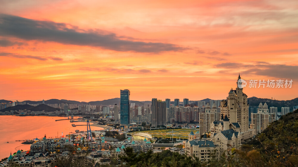 大连星海湾晚霞