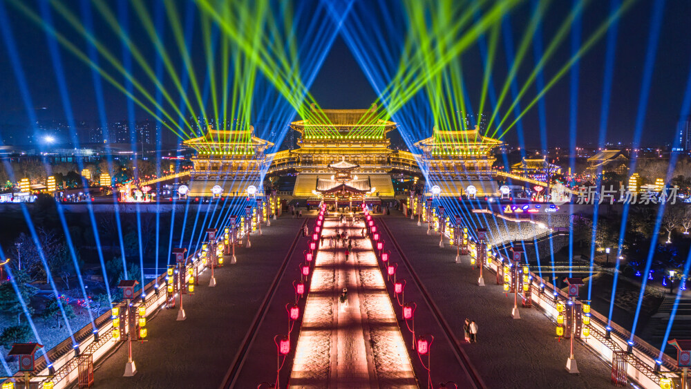 隋唐洛阳城九洲池夜景