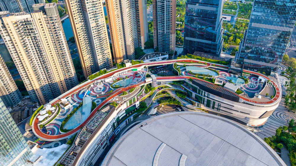 成都金融城大魔方商场俯拍