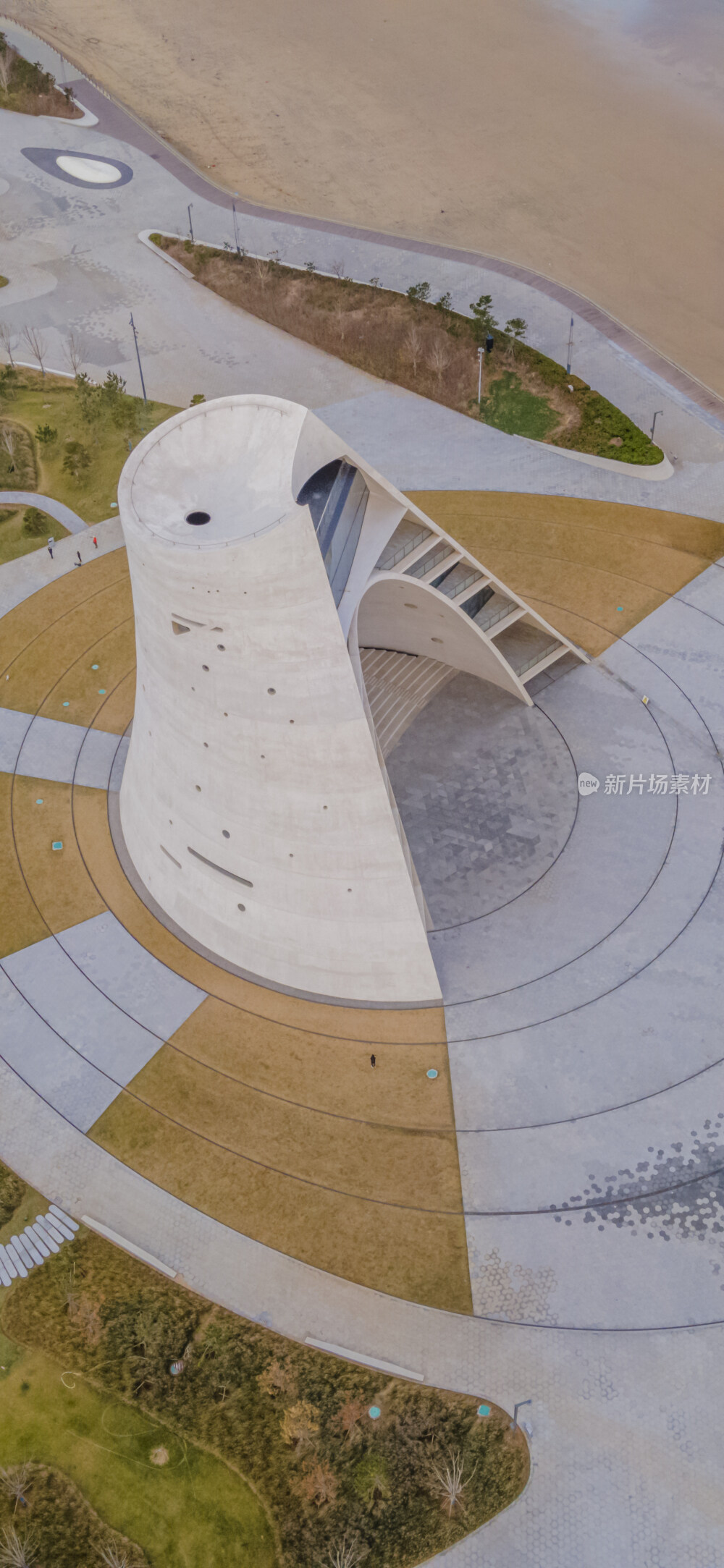 山东省烟台市福山区经济技术开发区黄渤海新区时光塔城市建筑风光航拍