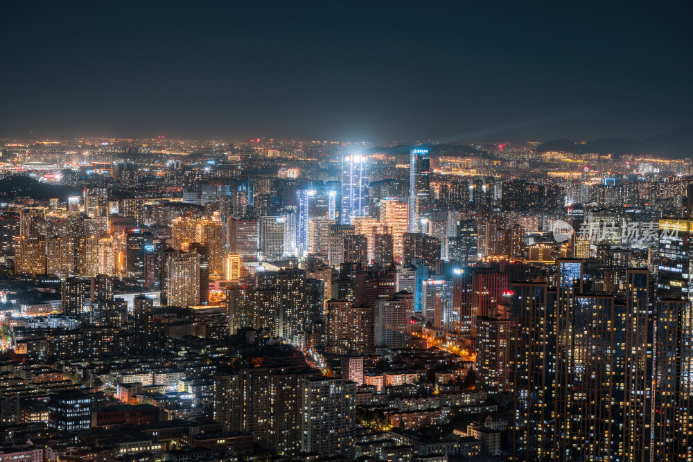 青岛城市风光日出日落火烧云