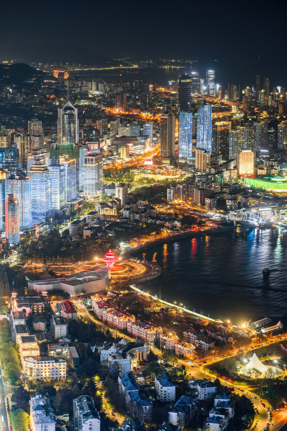 青岛城市风光日出日落火烧云