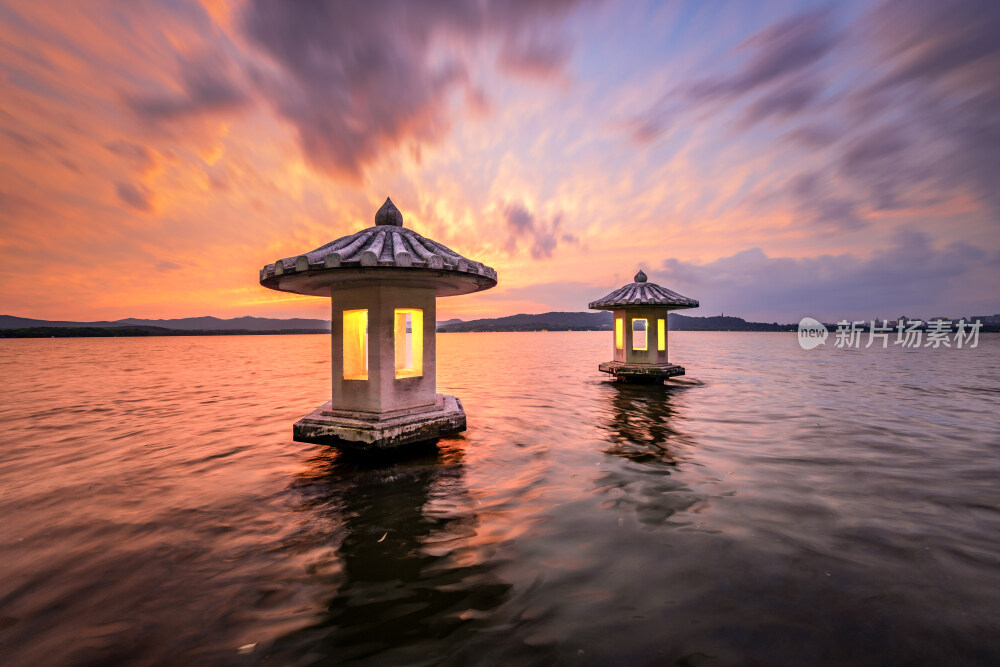 杭州翠光亭晚霞