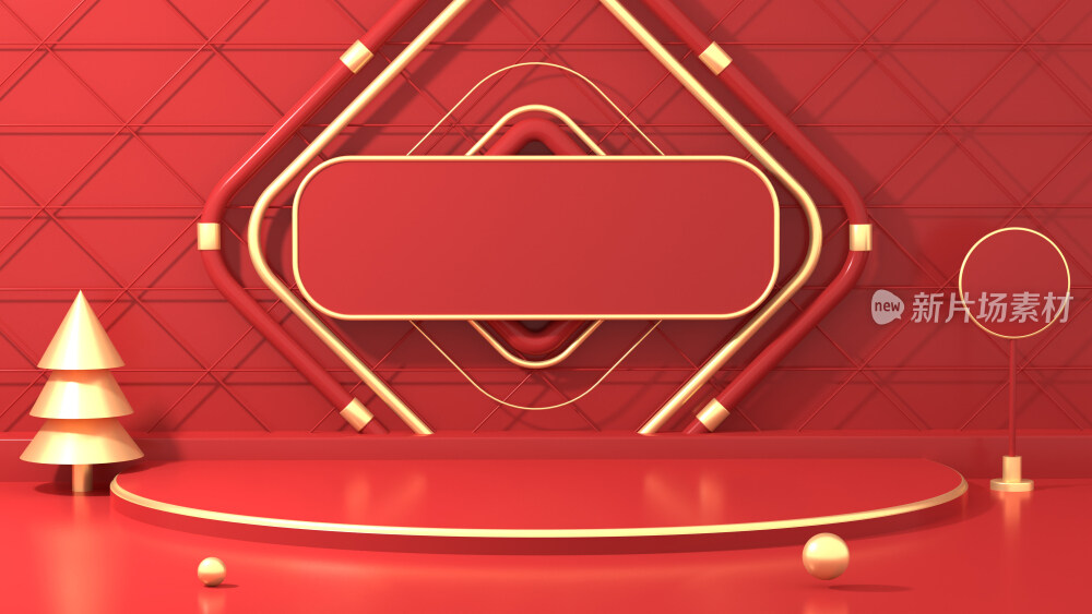 3D中国风产品展示台创意背景