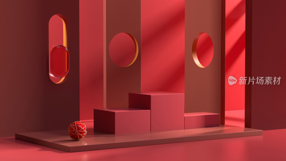 3D中国风产品展示台创意背景