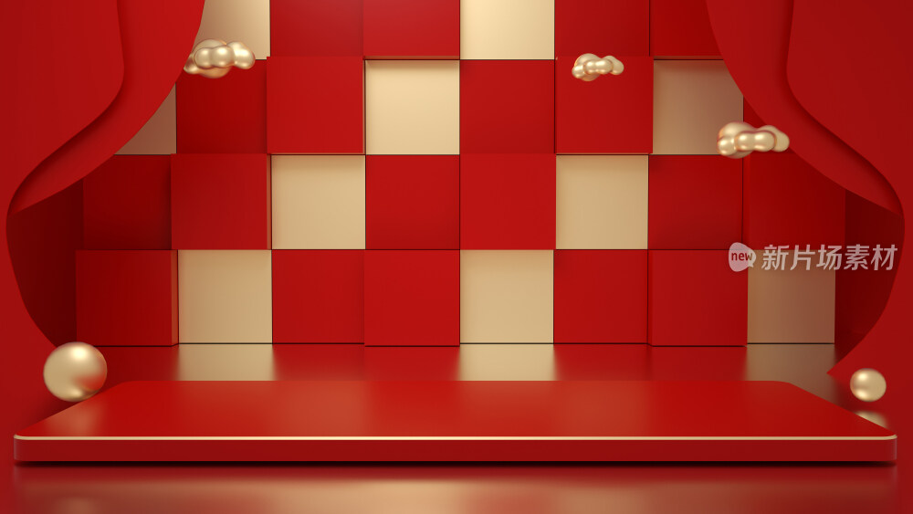 3D中国风产品展示台创意背景