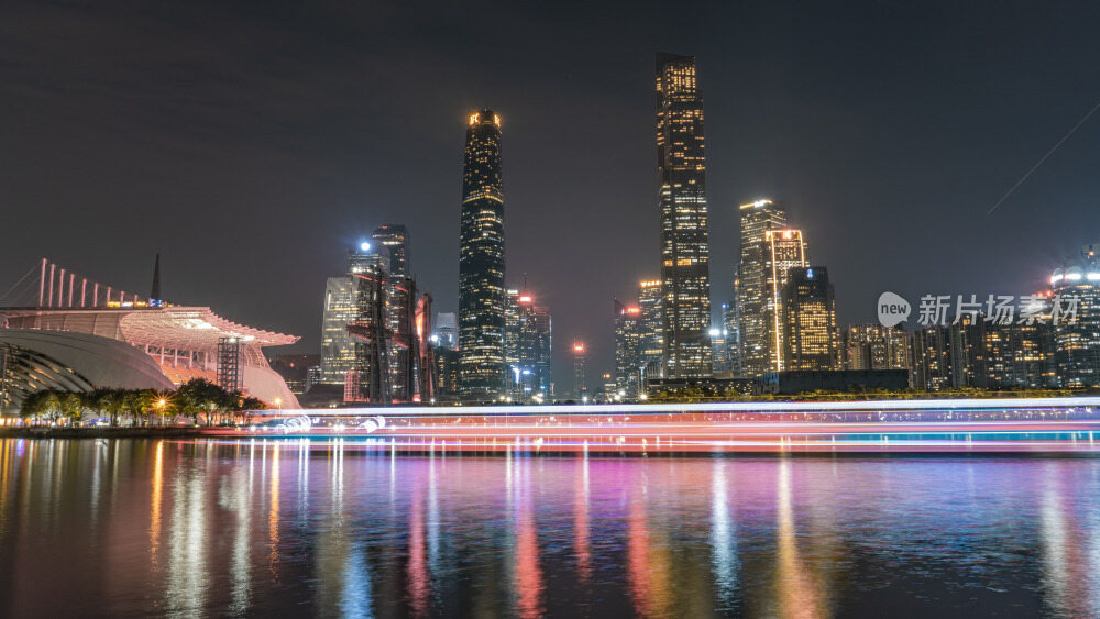 广州双子塔夜景