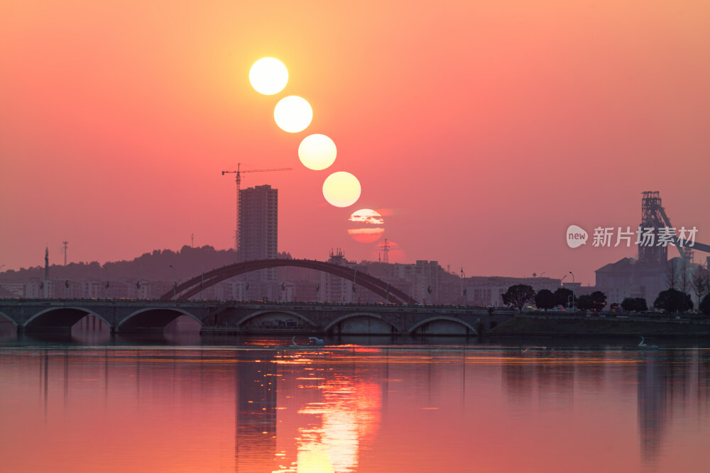 鄂州南浦虹桥落日