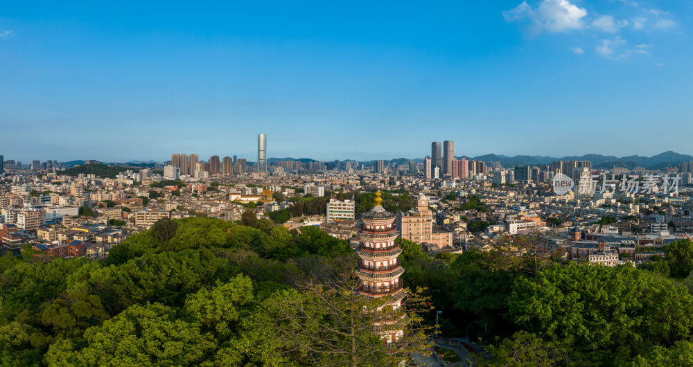 中山市城区风光航拍