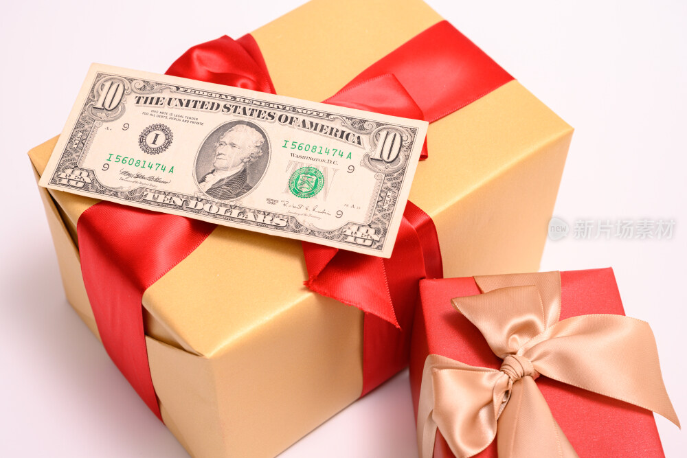 白色背景上的圣诞礼物