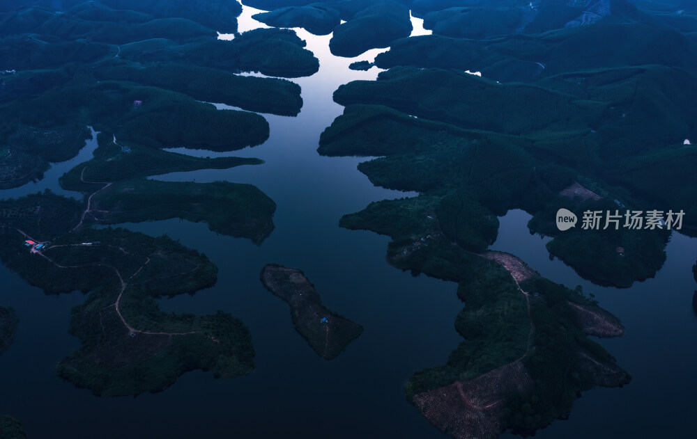 广西水库森林航拍风光
