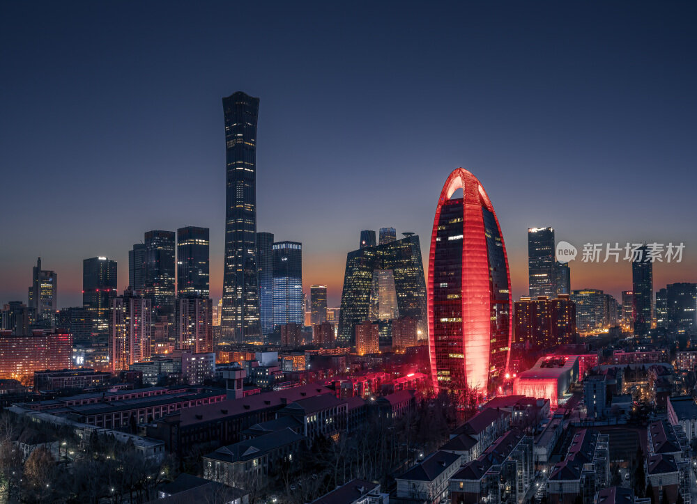 北京国贸全家桶夜景