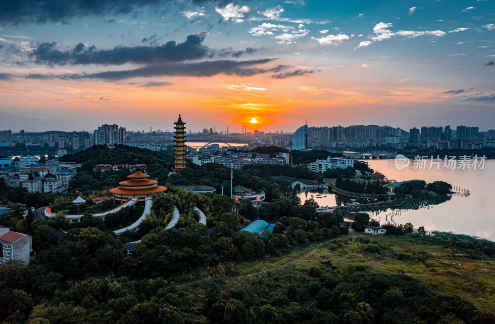 鄂州市中心落日风光