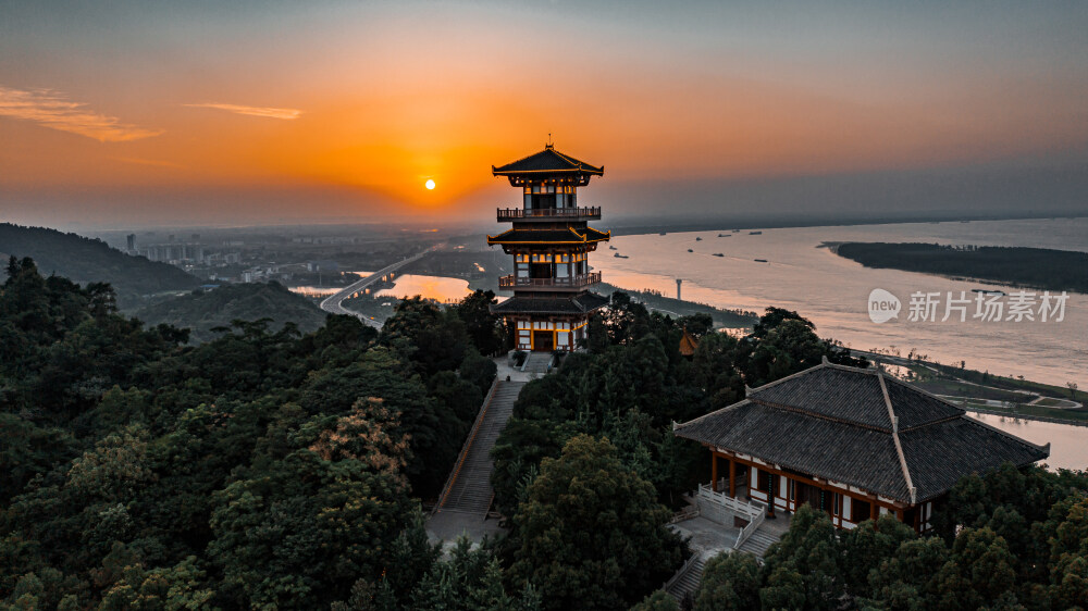 鄂州市中心落日风光