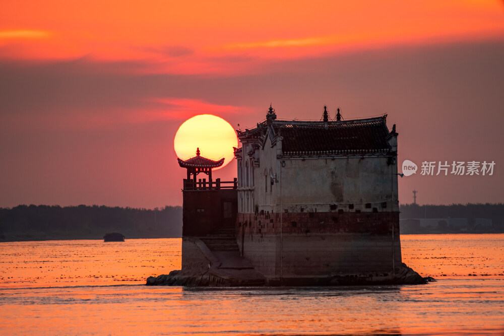 鄂州市中心落日风光
