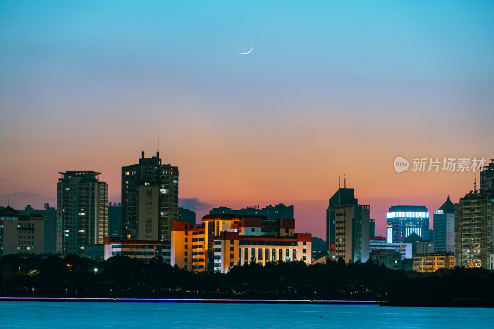 鄂州市中心落日风光