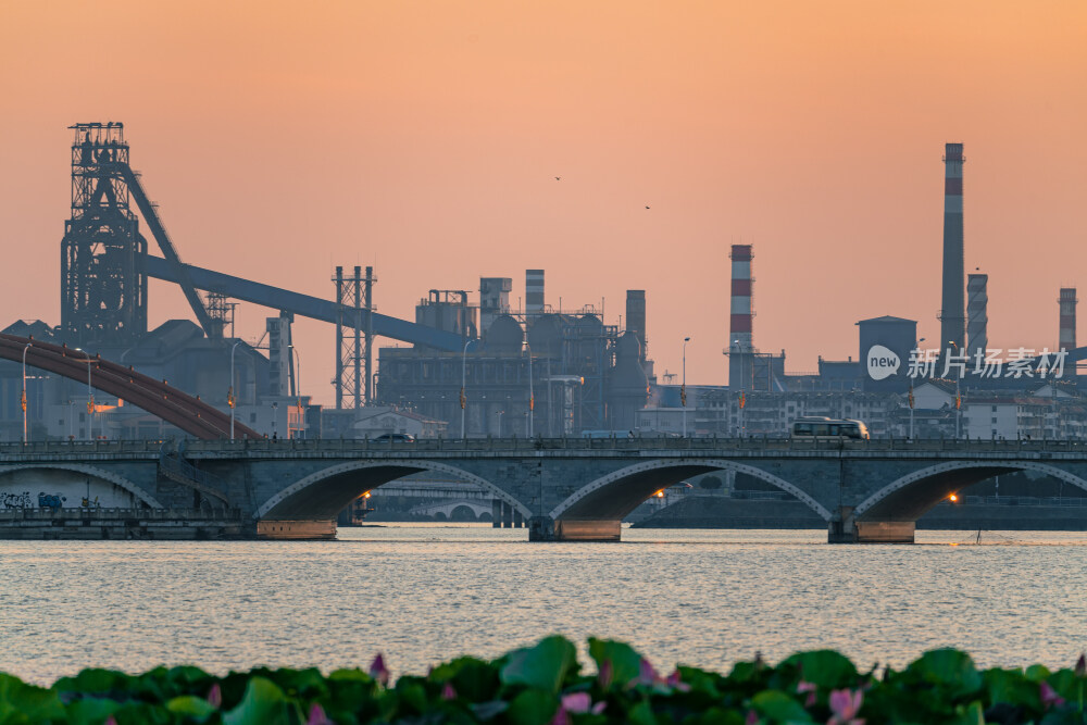 鄂州市中心落日风光