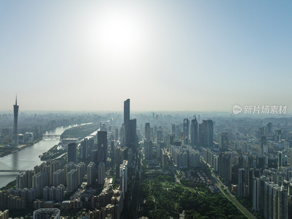 航拍广州珠江新城CBD全景