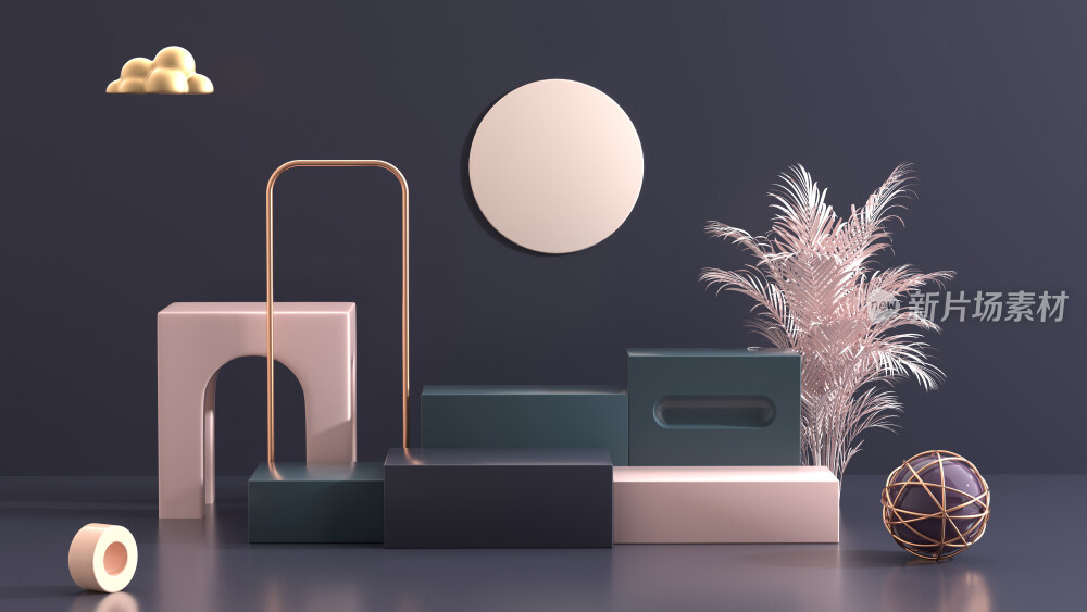 3D背景模拟场景产品展示台创意图