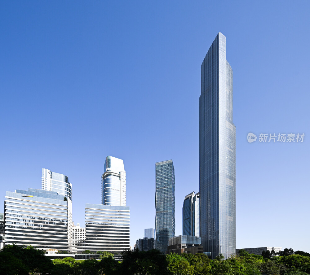 广州CBD建筑城市风光留白照片