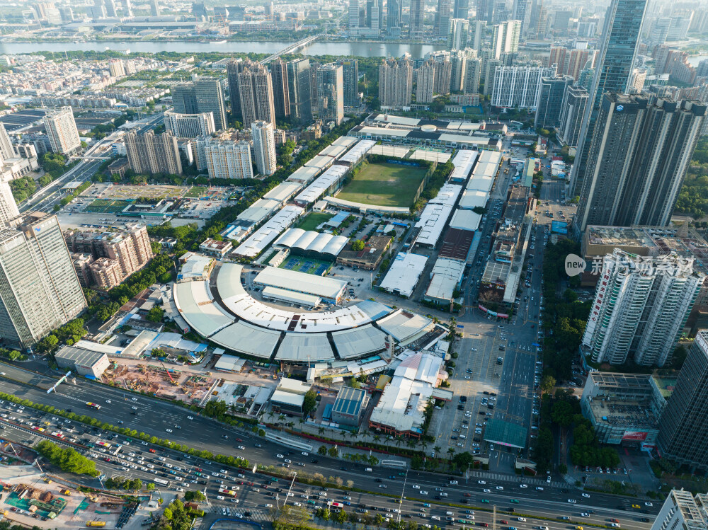 航拍广州黄埔大道马场路