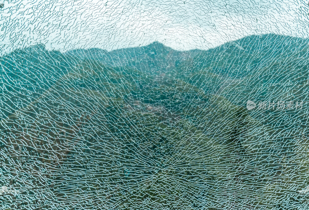 破碎的钢化玻璃纹理