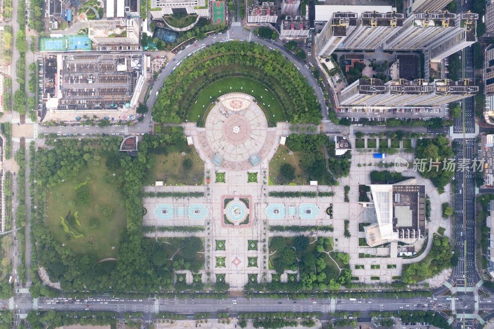 航拍茂名文化广场