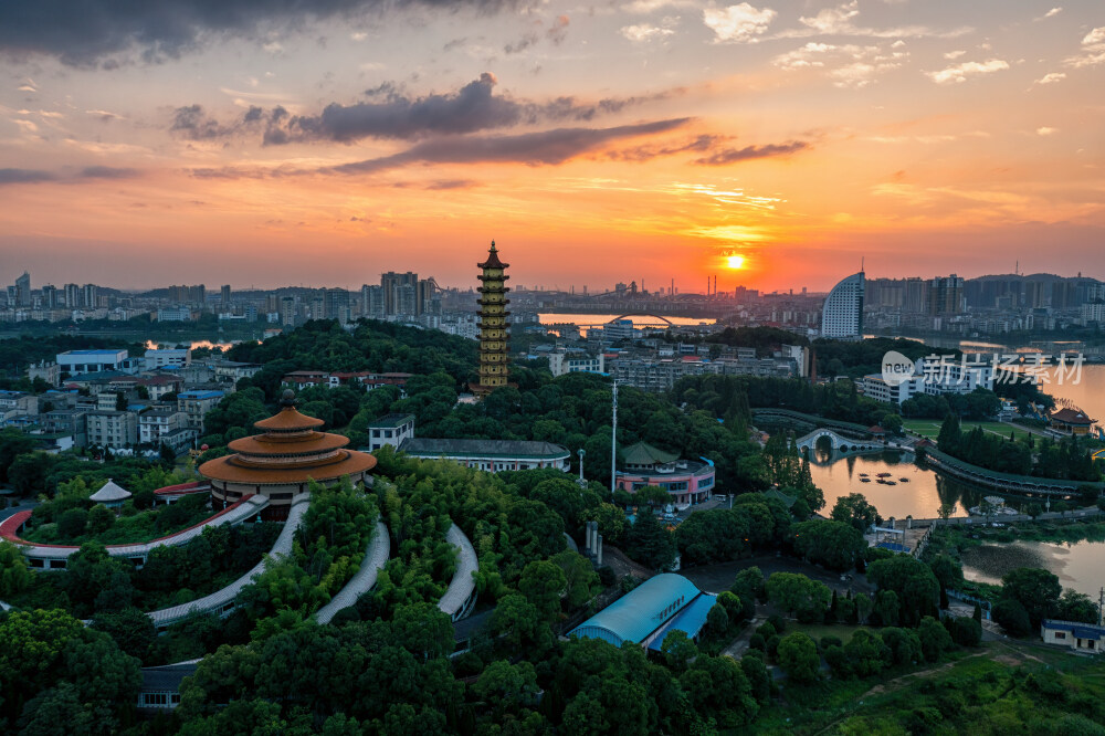 鄂州主城区落日